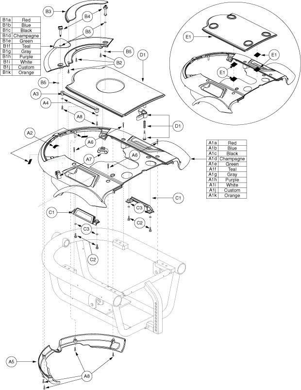 Quantum Q1103 Ultra - Shroud Options - Shroud (Off-Board Charger - Jazzy 1103ultra)