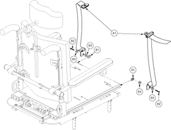 Quantum Q1103 Ultra - Accessory / Lap Belts / Tools - Lap Belts W/ Mounting Hardware - Tru-Balance 1 Power Tilt (Pediatric)