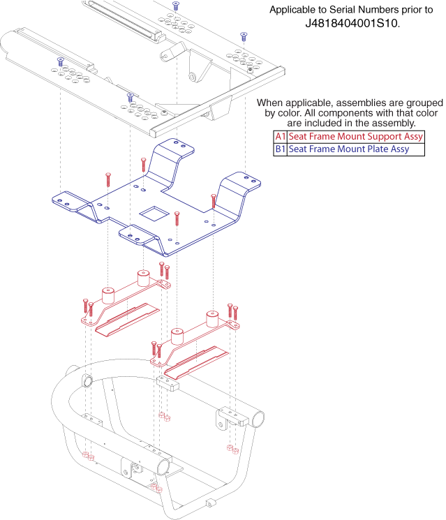 Quantum Q1103 Ultra - Towers / Seat Mount - Rehab - Seat Mount Support (Tilt Interface) Tru-Balance Power Seating / Positioning - Units Manufactured Prior To Serial Number J4818404001s10