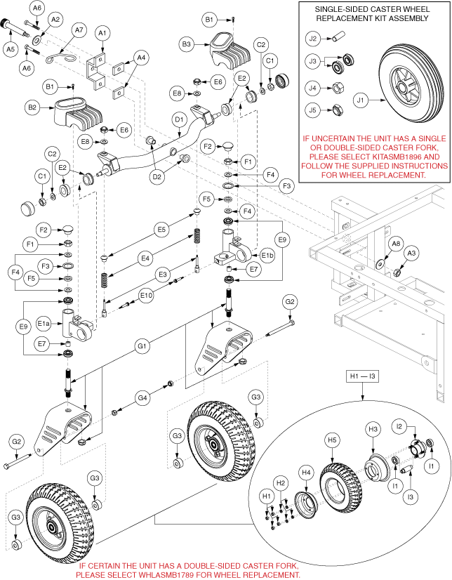 Quantum Q1420 - Articulating Beam / Casters - Flat Free, Double Side Fork