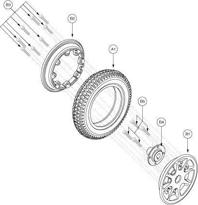 Quantum Q1650 - Drive Wheels - Flat Free