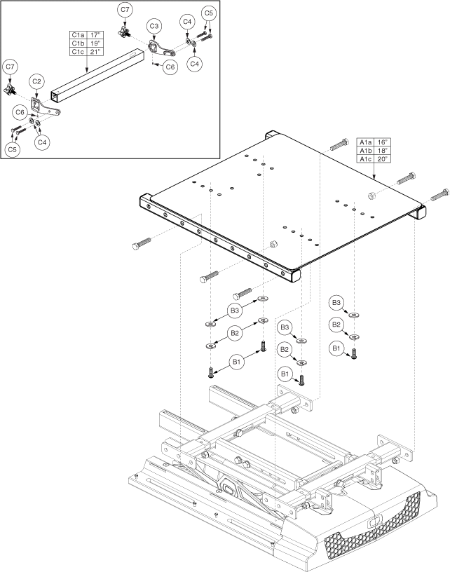 Quantum Q6 Edge - Seat Mounts / Interface - 10 In. Lift Option For Captains Seat - Seat Pans - High Back, Ltd Recline