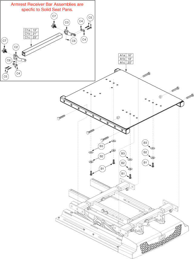 Quantum Q6 Edge - Seat Mounts / Interface - 10 In. Lift Option For Captains Seat - Seat Pans - High Back, Ltd Recline,Ssp