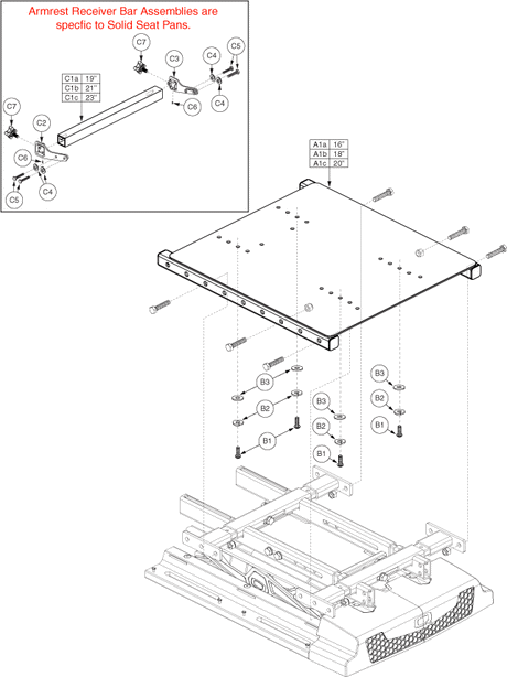 Quantum Q6 Edge - Seat Mounts / Interface - 10 In. Lift Option For Captains Seat - Seat Pans - High Back, Ltd Recline,Ssp