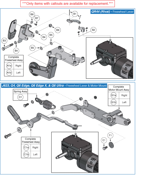 Quantum Q6 Edge - Motors / Susp. / Freewheel - Motor Mount / Freewheel ...