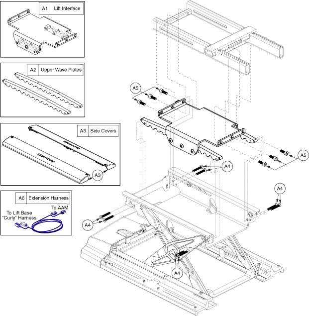 Quantum Q6 Edge - Seat Mounts / Interface - 10 In. Lift Option For Captains Seat - Seat Plate Interface