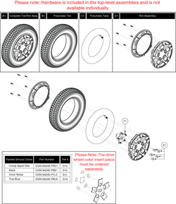 Quantum Q6 Edge - Drive Wheels - Pneumatic - Silver Rim