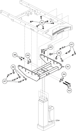 Quantum Q6 Edge - Seat Mounts / Interface - Actuator, Pwr. Elevating Seat - Tru- Balance 2 Pwr. Positioning Interface