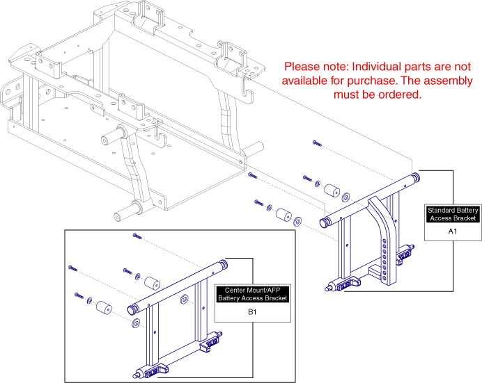 Quantum Q6 Edge 2.0 - Footrest Platform - Battery Access Bracket - Used W/ Power Seating