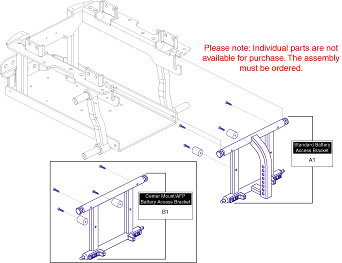 Quantum Q6 Edge 2.0 - Footrest Platform - Battery Access Bracket - Used W/ Standard Seating