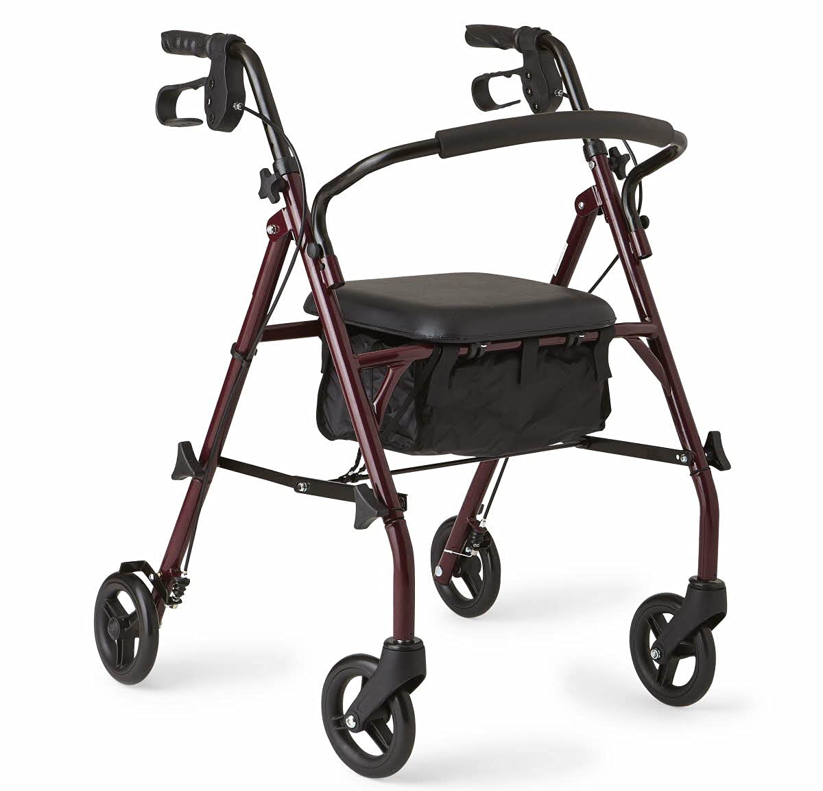 Medline Steel Rollator Walker with 6" Wheels