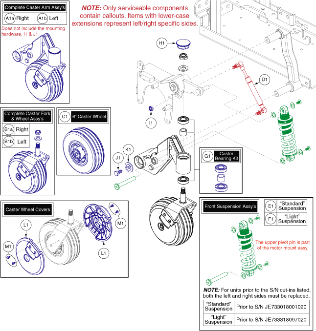 Quantum Q6 Edge 3.0 - Caster Arms / Suspension - Front Caster Arms