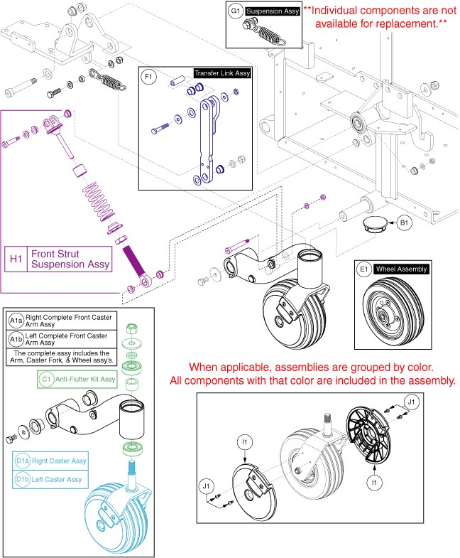 Quantum Q6 Edge HD - Caster Arm / Suspension