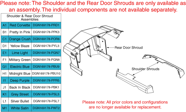 Quantum Q6 Edge HD - Shrouds - Shroud Color Matrix