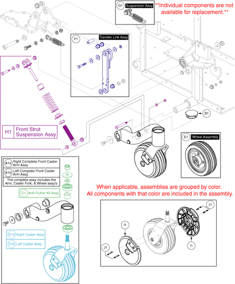 Quantum Q6 Edge Z - Caster Arm / Suspension