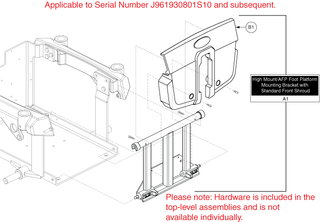 Quantum Q6000XL - Main Frame - Battery Access Brackets - Used On Or After Sn J8619308001s10 - High Mount Foot Platform