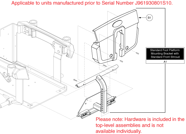 Quantum Q6000XL - Main Frame - Battery Access Brackets - Used On Or After Sn J8619308001s10 - Standard