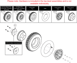 Quantum Q6000Z - Drive Wheels - Pneumatic - 4 Spoke Hub