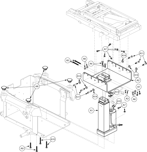 Quantum Q6000Z - Seat Mounts / Interface - Actuator, Pwr. Elevating Seat