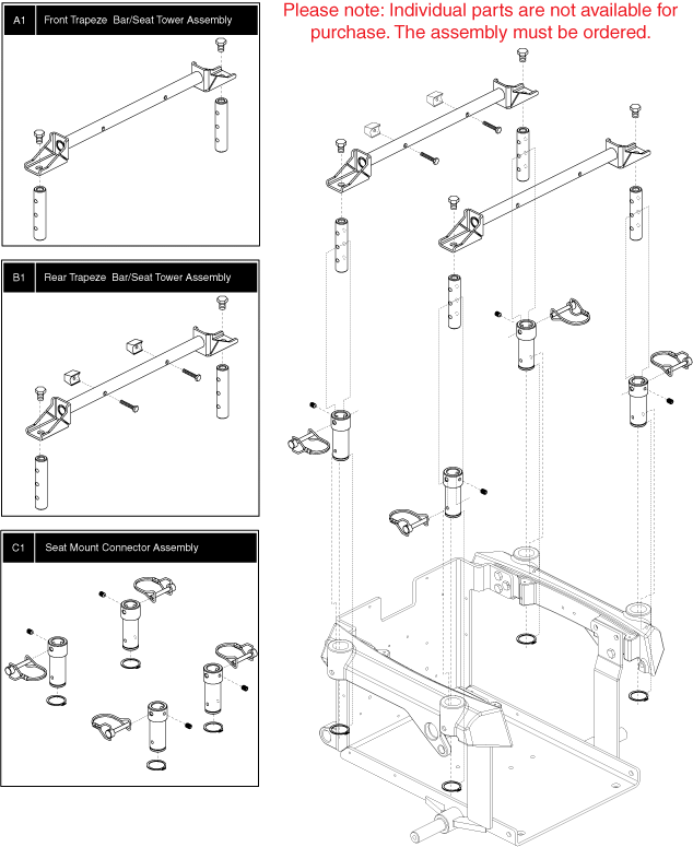 Quantum Q6000Z - Seat Mounts / Interface - Towers & Trapeze Bars