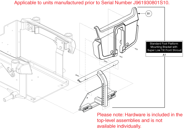 Quantum Q6000Z - Battery Access Brackets - Used Prior To The 193 Day Of 2008, J9619308001s10 - Used W/ Super Low Tilt