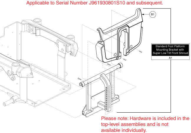 Quantum Q6000Z - Battery Access Brackets - Used On Or After The 193 Day Of 2008, J9619308001s10 - Used W/ Super Low Tilt