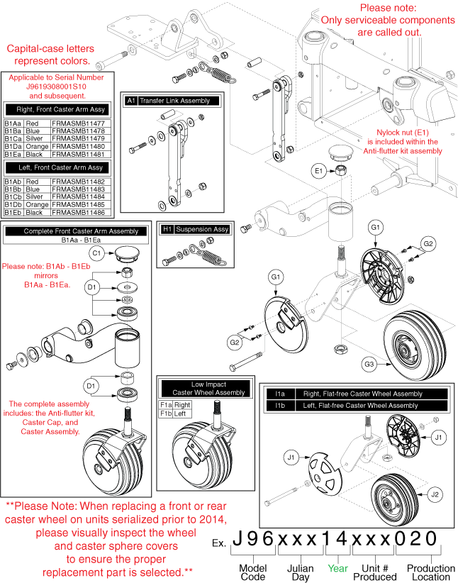 Quantum Q6000Z Pediatric - Caster Arm / Suspension - Used On Or After The 193 Day Of 2008, J9619308001s10