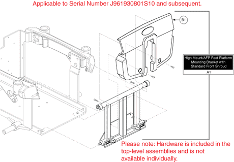 Quantum Q6000Z Pediatric - Battery Access Brackets - Used On Or After The 193 Day Of 2008, J9619308001s10 - Used W/ High Mount & Articulating Foot Platform