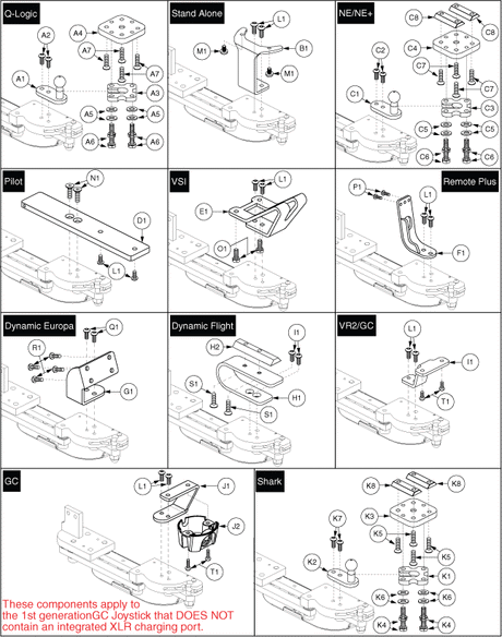 Quantum Q610 - Joystick (Master Controls) - Mounting Brackets - Swing Away - Joystick & Controller Mounts