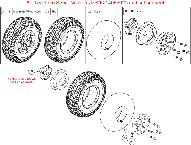 Quantum Q610 - Drive Wheels - Pneumatic - Used On Or After The 262 Day Of 2014, J75(262)(14)086020