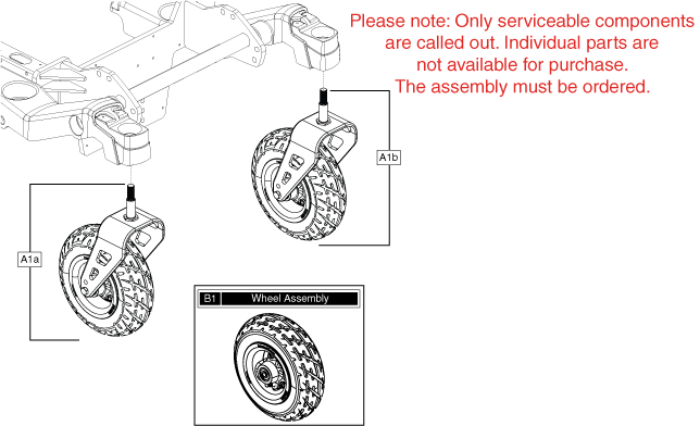 Quantum Rival - Caster Arms / Transit Loops - Caster Forks / Wheels - Flat Free - 9 Inch Caster Wheel