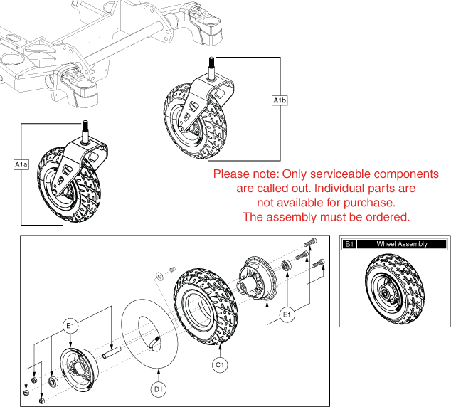 Quantum Rival - Caster Arms / Transit Loops - Caster Forks / Wheels - Pneumatic - 9 Inch Caster Wheel