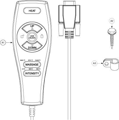 Pride Classic LC-225 - Electrical Components - Hand Control - Heat & Massage