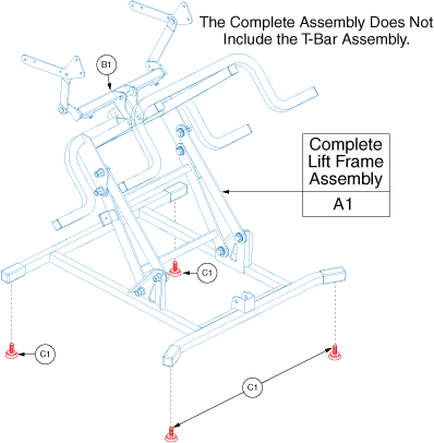 Pride Lift Chairs Serenity SR-358 (SR-358M) - Mechanical Components - Lift Frame W/ T- Bar