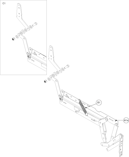 Pride Lift Chairs Serenity SR-525 (SR-525L) - Mechanical Components - Scissors W/ Clips & Sleeve - Used On Or After The 297 Day Of 2013, Le3(297)(13)126s20