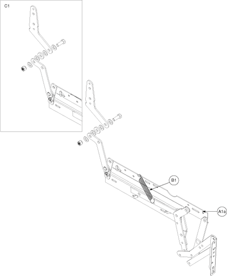 Pride Lift Chairs Serenity SR-525 (SR-525S) - Mechanical Components - Scissors W/ Clips & Sleeve - Used On Or After The 255 Day Of 2013, Le1(255)(13)052s20
