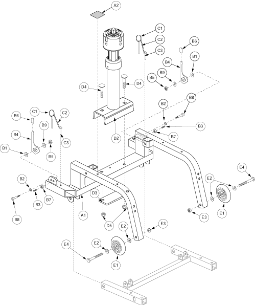 Pride Celebrity 2000 4-Wheel (SC4400) - Rear Frame - Metric Version - Main Frame