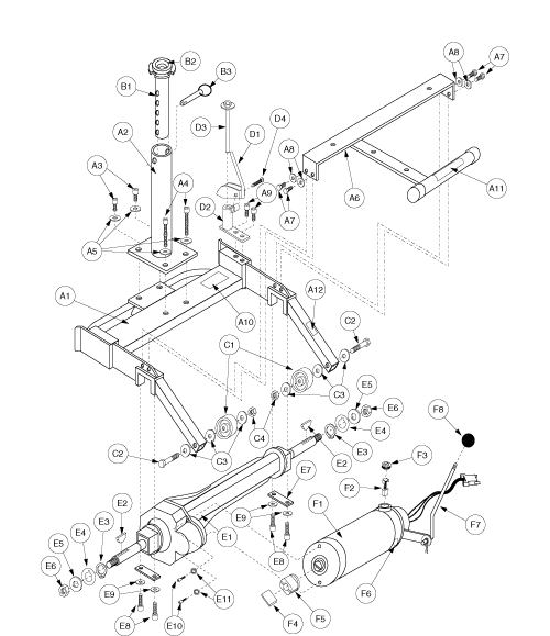 Pride Celebrity X (SC400) - Drive System - Motor/Brake - Hole Pattern 3&9 - C-69999 - Prior