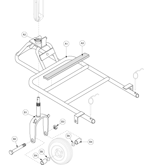 Pride Celebrity X (SC400) - Front Frame 3 Wheel - C-70000 - Sub