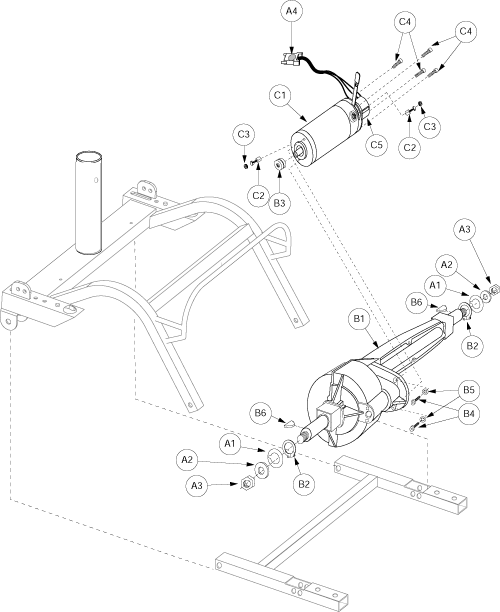 Pride Celebrity X (SC400) - Drive System - Motor/Brake - Hole Pattern 5&9 - C-83200 - Sub