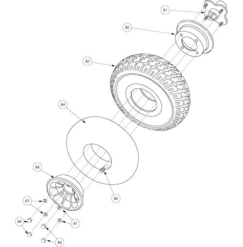 Pride Celebrity X (SC400) - Wheel Rear - Pneumatic