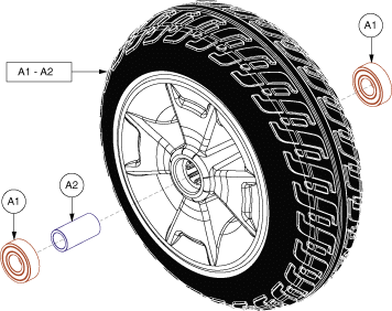 Pride Celebrity X (SC4001) - Wheel Assemblies - Front Solid - Black Tires