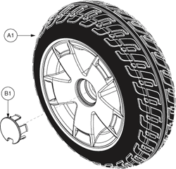 Pride Celebrity X (SC4001) - Wheel Assemblies - Rear Solid - Black Tires