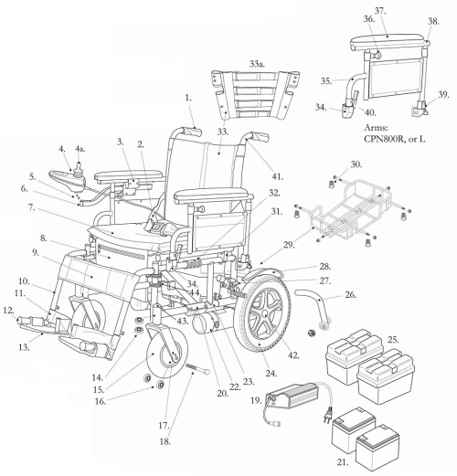 Drive Medical Cirrus Plus EC Parts Diagram