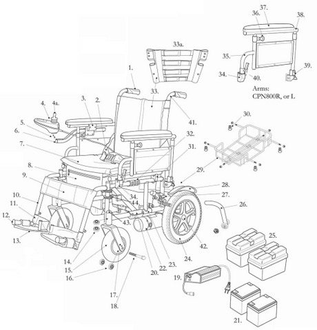 Drive Medical Cirrus Plus EC Parts Diagram