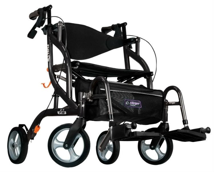 Drive Medical Airgo Fusion F18 Side-Folding Rollator & Transport Chair (700-938)