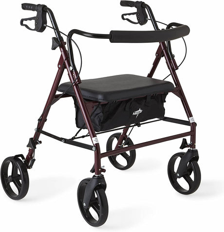 Medline Heavy Duty Bariatric Rollator Walker with 8