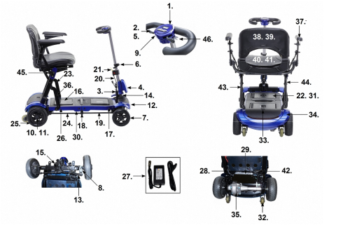 Drive Medical ZooMe Flex Parts Diagram