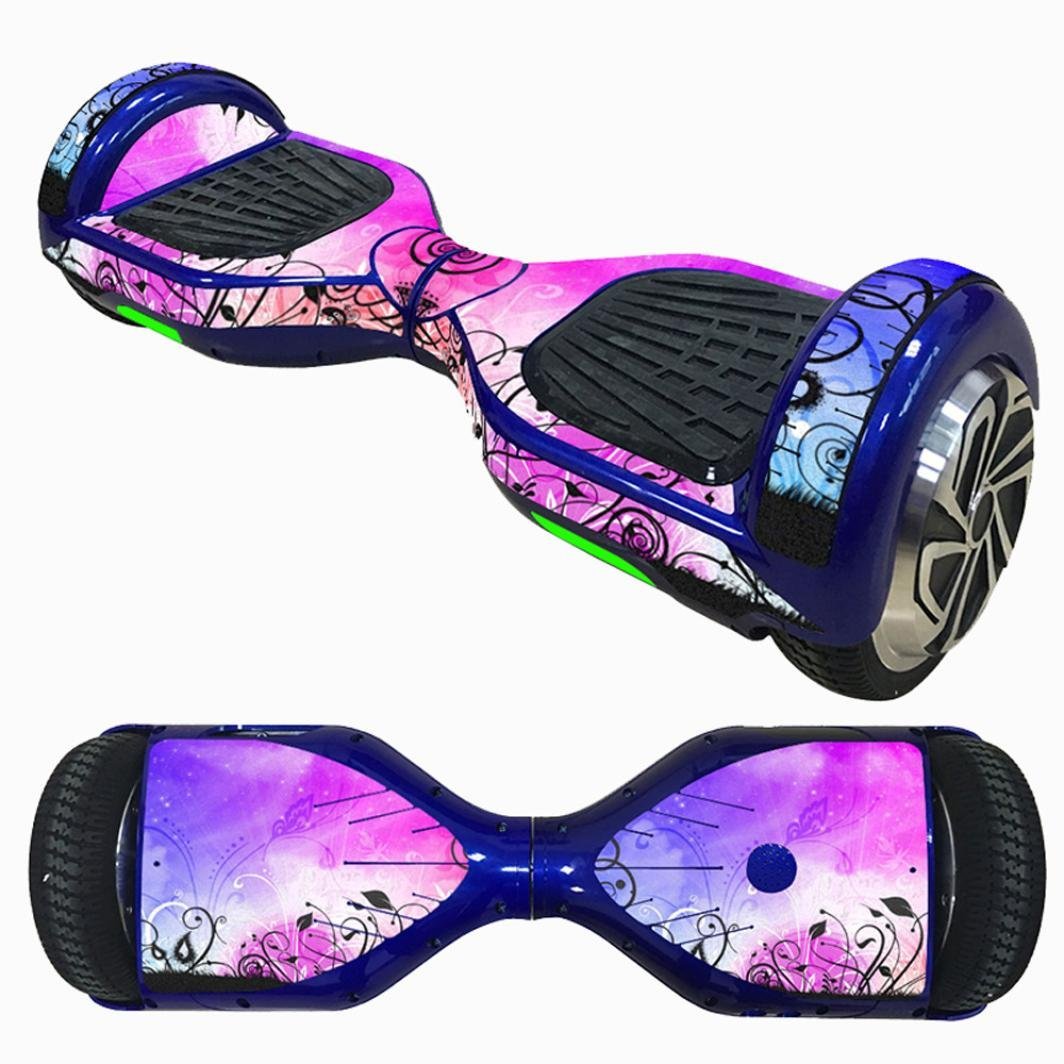 Decorative Decal Sticker Skins for 6.5 Self-Balancing Hoverboards, featuring a vibrant hoverboard adorned with eye-catching patterns, designed for easy application to refresh and personalize your hoverboard's appearance.