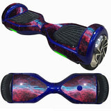 Decorative Decal Sticker Skins for 6.5 Self-Balancing Hoverboards featuring a blue hoverboard with a vibrant purple and pink space design.